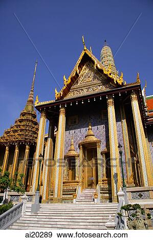 Stock Photo - The Grand Palace, Temple of the Emerald Buddha, Wat Phra Kaeo, Bangkok, Thailand. Fotosearch