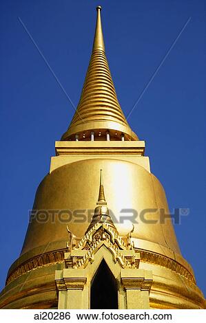 The Grand Palace, Temple of the Emerald Buddha, Golden Stupa, Wat Phra Kaeo, Bangkok, Thailand View Large Photo Image Stock Photograph - The Grand Palace, Temple of the Emerald Buddha, Golden Stupa, Wat Phra Kaeo, Bangkok, Thailand. Fotosearch