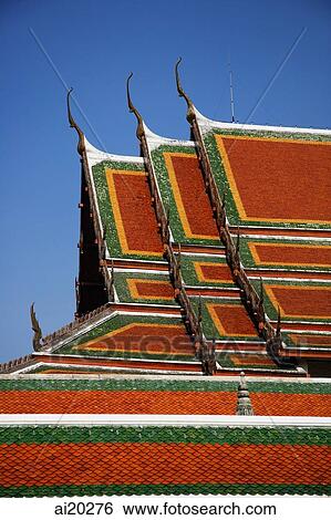 Vihara rooftops, Wat Pho, Bangkok, Thailand View Large Photo Image Stock Photograph - Vihara rooftops, Wat Pho, Bangkok, Thailand. Fotosearch