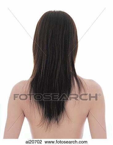 Young woman with long straight hair, back to camera View Large Photo Image Stock Image - Young woman with long straight hair, back to camera. Fotosearch