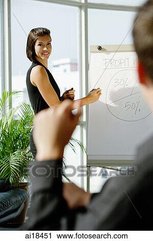 Female executive giving presentation View Large Photo Image Stock Image - Female executive giving presentation. Fotosearch