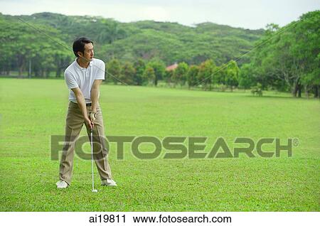 Mature man playing golf View Large Photo Image Stock Image - Mature man playing golf. Fotosearch