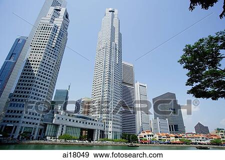 Singapore, Skyline and River View Large Photo Image Stock Photo - Singapore, Skyline and River. Fotosearch