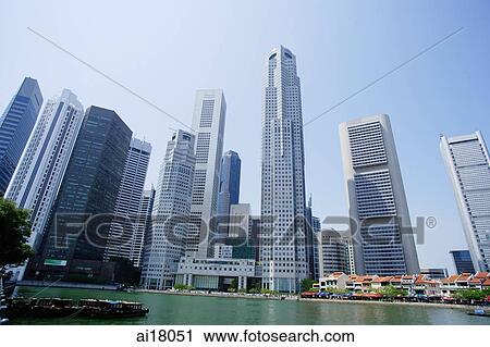 Singapore skyline with Singapore River in the foreground View Large Photo Image Stock Image - Singapore skyline with Singapore River in the foreground. Fotosearch