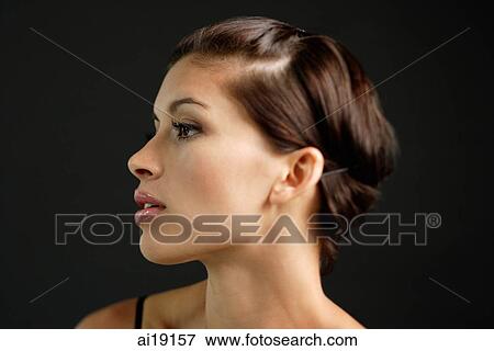 Woman looking away, profile View Large Photo Image Stock Photo - Woman looking away, profile. Fotosearch