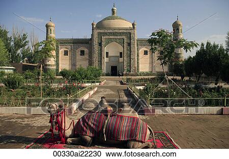 A camel in front of the Abakh Hoja tomb, Kashgar, Xinjiang View Large Photo Image Stock Image - A camel in front of the Abakh Hoja tomb, Kashgar, Xinjiang. Fotosearch
