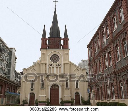 A catholic church at Zhapu Street, Shanghai, China View Large Photo Image Stock Image - A catholic church at Zhapu Street, Shanghai, China. Fotosearch