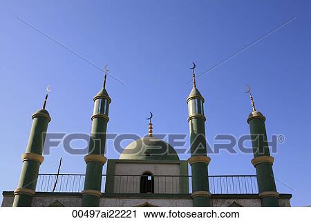 Stock Image - A mosque, Turpan, Xinjiang. Fotosearch