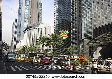 Stock Image - At Ayala Avenue, Makati, Philippines. Fotosearch