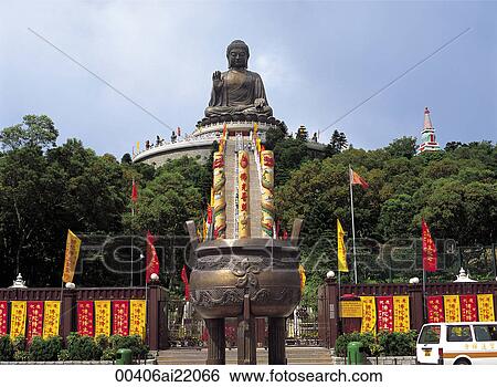 Stock Photograph - Big Buddha, Lantau, Hong Kong. Fotosearch