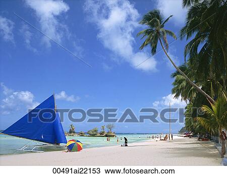 Stock Image - Boracay Beach, Philippines. Fotosearch