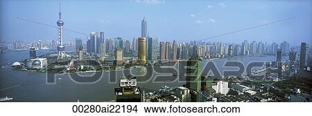 Cityscape of Shanghai View Large Photo Image Picture - Cityscape of Shanghai. Fotosearch