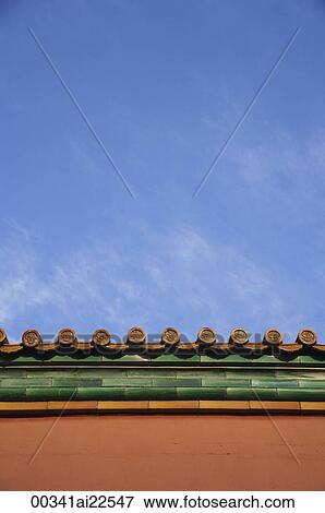 Detail of the roof of a temple View Large Photo Image Stock Photo - Detail of the roof of a temple. Fotosearch