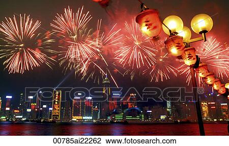 Fireworks in Victoria Harbour during the Chinese new year, Hong Kong View Large Photo Image Stock Image - Fireworks in Victoria Harbour during the Chinese new year, Hong Kong. Fotosearch