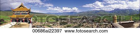 Ganze Temple, Sichuan, China View Large Photo Image Stock Photo - Ganze Temple, Sichuan, China. Fotosearch