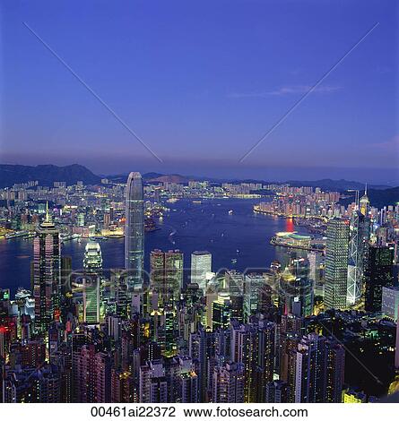 Stock Image - Hong Kong Cityscape from the Peak. Fotosearch