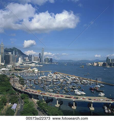 Stock Image - Hong Kong cityscape from Tin Hau. Fotosearch