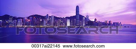 Hong Kong Skyline Panorama at dusk View Large Photo Image Stock Photography - Hong Kong Skyline Panorama at dusk. Fotosearch