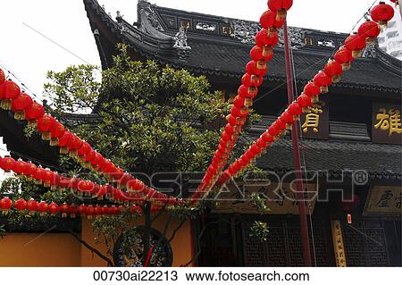 Stock Image - Jade Buddha Temple, Shanghai, China. Fotosearch