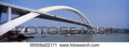 Lupu Bridge, Shanghai, China View Large Photo Image Stock Image - Lupu Bridge, Shanghai, China. Fotosearch