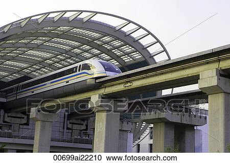 Stock Image - Maglev train, Shanghai. Fotosearch