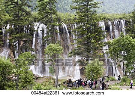 Nuorilang Fall, Jiuzhaigou scenic Area, Wuhang, China View Large Photo Image Stock Image - Nuorilang Fall, Jiuzhaigou scenic Area, Wuhang, China. Fotosearch