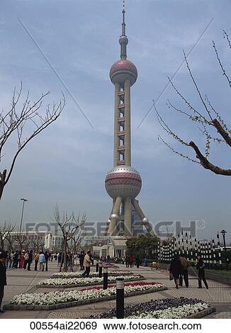 Oriental Pearl TV Tower, Shanghai, China View Large Photo Image Stock Photo - Oriental Pearl TV Tower, Shanghai, China. Fotosearch
