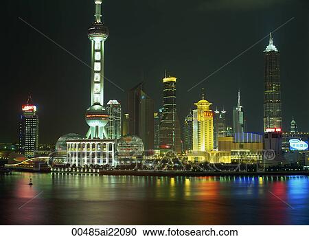 Pudong from the Bund, Shanghai, China View Large Photo Image Stock Image - Pudong from the Bund, Shanghai, China. Fotosearch