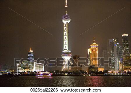 Pudong skyline, Shanghai, China View Large Photo Image Stock Photograph - Pudong skyline, Shanghai, China. Fotosearch