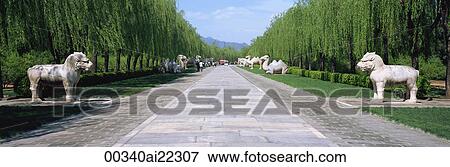Sacred Way Museum of Ming Tomb, Beijing, China View Large Photo Image Stock Photo - Sacred Way Museum of Ming Tomb, Beijing, China. Fotosearch