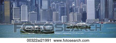 Star Ferries in Victoria harbour panorama, Hong Kong View Large Photo Image Stock Image - Star Ferries in Victoria harbour panorama, Hong Kong. Fotosearch