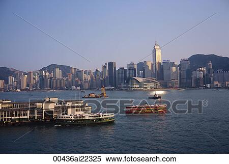Star Ferry Pier and Hong Kong skyline, Hong Kong View Large Photo Image Stock Photography - Star Ferry Pier and Hong Kong skyline, Hong Kong. Fotosearch