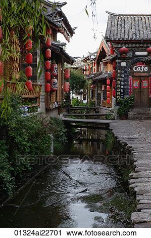 Stream running though old town View Large Photo Image Stock Image - Stream running though old town. Fotosearch