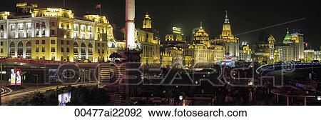 The Bund at night, Shanghai, China View Large Photo Image Stock Image - The Bund at night, Shanghai, China. Fotosearch