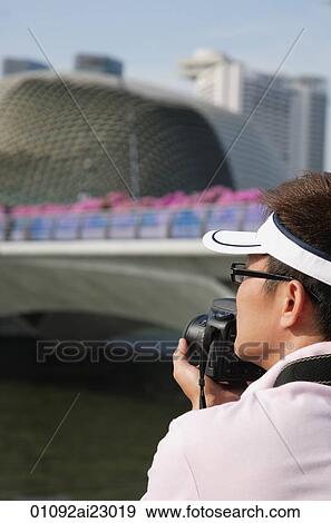 Stock Photo - Tourist taking a photograph. Fotosearch
