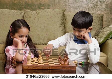 boy and girl play chess View Large Photo Image Stock Photograph - boy and girl play chess. Fotosearch