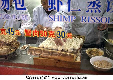 Dumpling making, Shanghai, China View Large Photo Image Stock Image - Dumpling making, Shanghai, China. Fotosearch