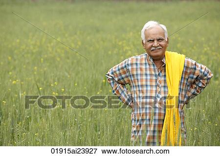 Farmer in field, hands on hips View Large Photo Image Stock Photo - Farmer in field, hands on hips. Fotosearch