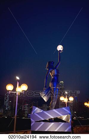Film Award Statue at Avenue of Stars, Kowloon, Hong Kong View Large Photo Image Picture - Film Award Statue at Avenue of Stars, Kowloon, Hong Kong. Fotosearch