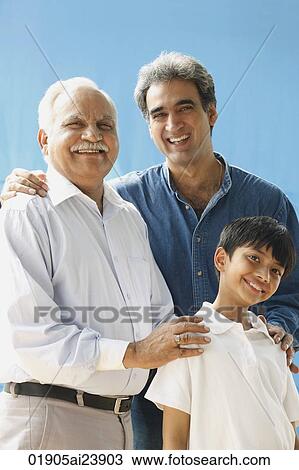 Grandfather, father, son all smiling at camera (vertical) View Large Photo Image Stock Image - Grandfather, father, son all smiling at camera (vertical). Fotosearch