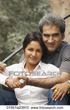 Stock Image - Husband and wife outdoors. Fotosearch