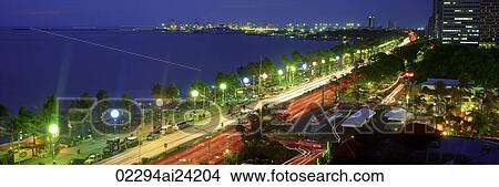 Roxas Boulevard at night, Manila, Philippines View Large Photo Image Picture - Roxas Boulevard at night, Manila, Philippines. Fotosearch