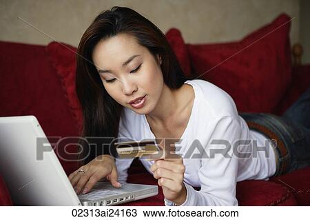 woman shopping online View Large Photo Image Stock Image - woman shopping online. Fotosearch