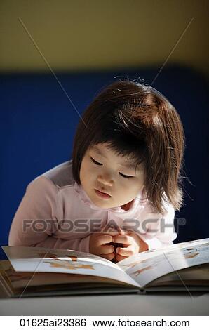 Young girl reading book View Large Photo Image Stock Photograph - Young girl reading book. Fotosearch