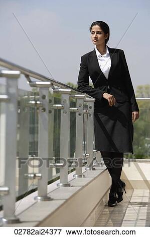 businesswoman on balcony View Large Photo Image Stock Photo - businesswoman on balcony. Fotosearch