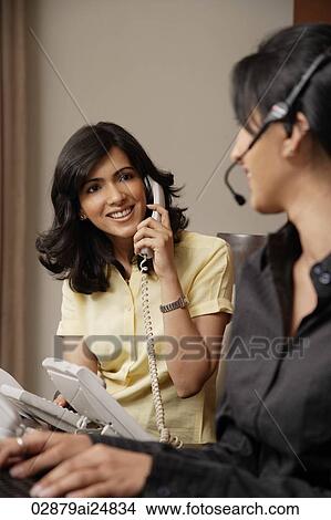 Picture - telecommunications agents. Fotosearch