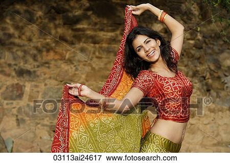 woman in sari dancing View Large Photo Image Stock Photo - woman in sari dancing. Fotosearch