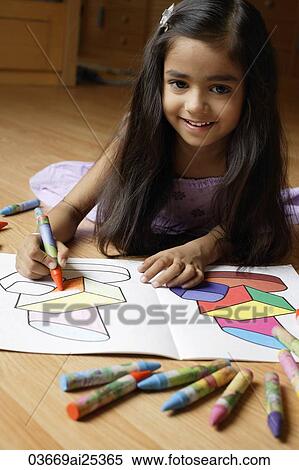 girl coloring View Large Photo Image Stock Photography - girl coloring. Fotosearch