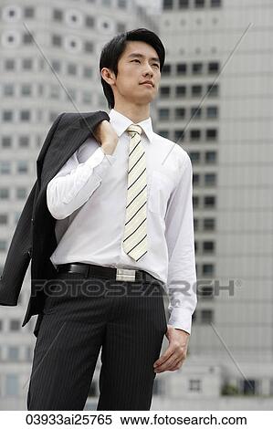 Portrait of businessman with jacket over shoulder View Large Photo Image Stock Photography - Portrait of businessman with jacket over shoulder. Fotosearch