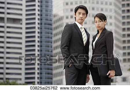 Portrait of colleagues in front of buildings View Large Photo Image Stock Image - Portrait of colleagues in front of buildings. Fotosearch